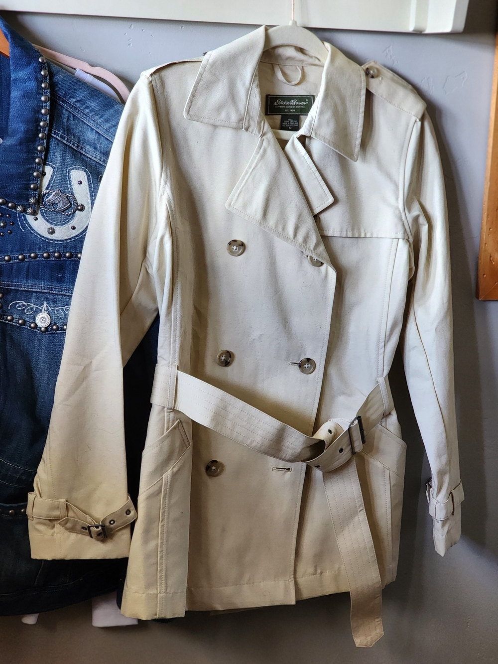 Eddie Bauer Women's Double-Breasted Trench Jacket Medium - Picture 4 of 8